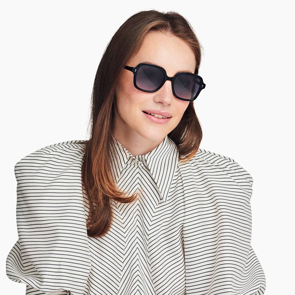 Warby Parker Priscilla Jet Black Wayfarer Sunglasses